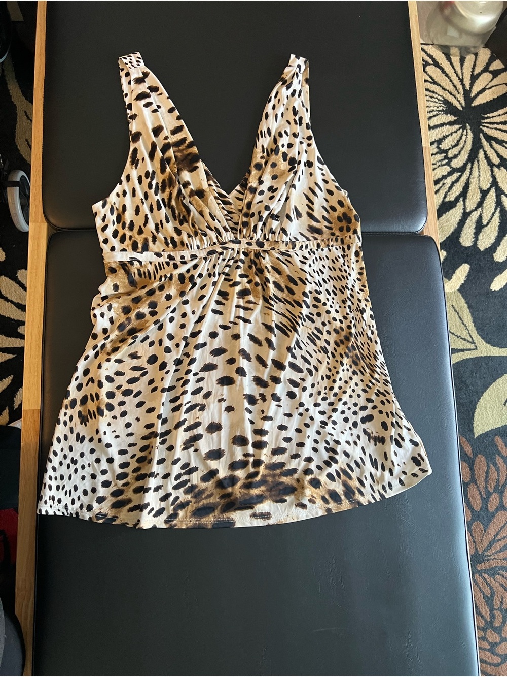 Natori Leopard Print V-Neck Camisole Set in Beige and Brown